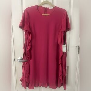 NWT RED Valentino Fuchsia Ruffle Mini Dress